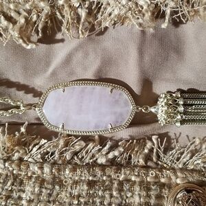 Kendra Scott - "Rayne" Pendant Tassel Necklace in Rose Quartz